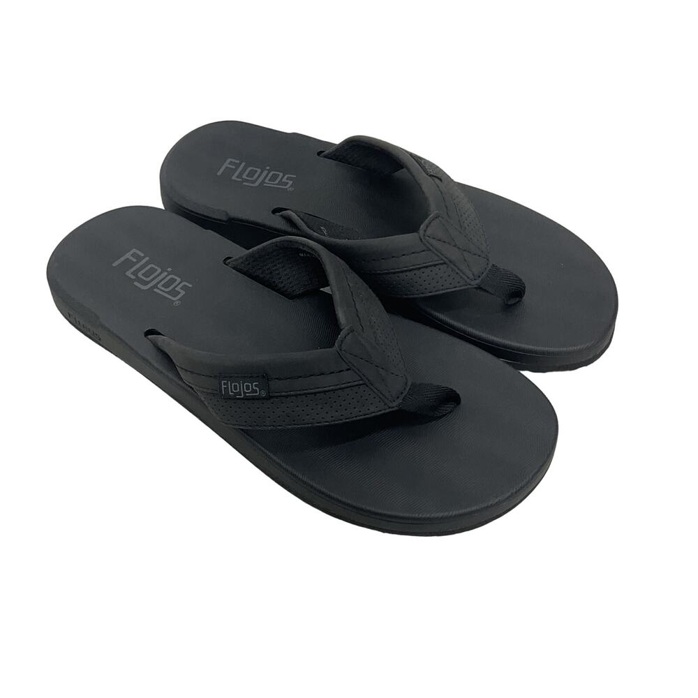 Flojos women’s Flip Flop Sandals Black Synthetic Size 8 Preowned. More like men